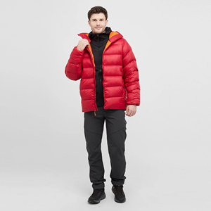 Coupe-vent pour homme Veste matelassée rouge Ripstop Col haut Capuche cultivée et poches zippées Vêtements d'extérieur d'hiver légers Vestes pour homme - Product Image 6