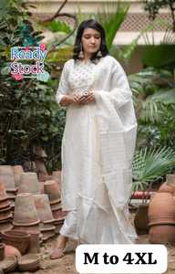 Lo último en ropa de mujer, traje elegante de Salwar Kameez, conjuntos Kurti de trabajo con espejo de algodón puro para uso informal y festivo, venta a granel - Product Image 5