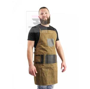 Customized Comfortable Hair Salon Barber <b>Apron</b> with Logo Durable Cotton and <b>Denim</b> Kitchen <b>Apron</b> Leather Options Available - Product Image 2