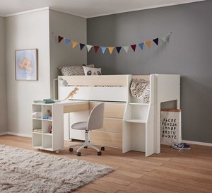 Lit superposé en bois massif durable et peu encombrant de style moderne italien TRIHO THF-1059 pour la chambre à coucher - Product Image 2