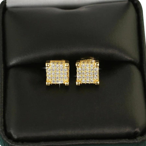 Pendientes de moda para hombre, pendientes de Hip Hop con personalidad, accesorios, pendientes de racimo de diamantes naturales de Plata de Ley 925 para mujer - Product Image 4