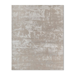 Alfombra Kavi Gris y Negra de Lana y Seda de Bambú Anudada a Mano, 10 mm de Grosor, Patrón Abstracto para el Hogar, Pasillo, Rectangular, Modelo 3D-Esk-431 - Product Image 1