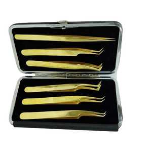 Instruments de beauté de qualité supérieure pince à cils ensemble de 6 pièces couleur or enduit par TARIQ MFG CO - Product Image 3