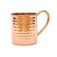 Tasse en cuivre de la meilleure qualité avec design martelé pour article doué tasse standard en métal de taille personnalisée avec cuillère à vendre