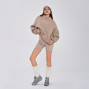 High Quality Women Oversized Mock Neck Sweatshirt 100% Cotton Material Lightweight Breathable Customised Logo Printing - Product Image 2