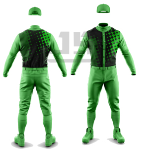Ensemble professionnel tricoté respirant uni à manches courtes, maillot de baseball et pantalon, pour l'entraînement scolaire, club et ligue - Product Image 1