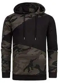 Sweat-shirts à capuche pour hommes de haute qualité, camouflage, tissu léger, logo personnalisé, streetwear, sweat-shirts à capuche unis, 100% coton molleton - Product Image 4
