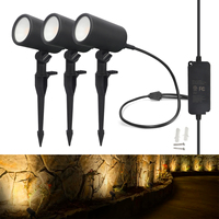 Projecteur extérieur à LED intégré enfichable noir Lumens avec minuterie Lumières de jardin à LED