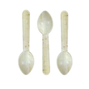 Cuillères en feuille de palmier biodégradables compostables de 16 cm Couverts jetables écologiques pour fêtes mariages hôtels - Product Image 1