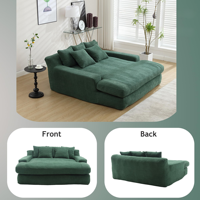 Canapé-lit moderne surdimensionné en chenille, fauteuil inclinable, lit confortable, canapé nuage à 5 coussins, siège profond, chaise longue d'intérieur