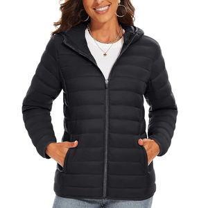 Chaqueta Acolchada Ligera para Mujer, Rellena de Algodón Crudo, Impermeable, Transpirable, con Exterior de Nailon, Prenda Exterior Elegante, Cálida y Cómoda - Product Image 1