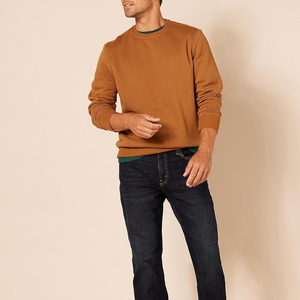 Sweat-shirt pour homme de couleur marron foncé, vêtements de sport pour la salle de sport, extensible, respirant, col rond, poignets côtelés, sweat-shirt pour homme - Product Image 5