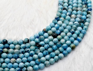 Perles rondes polies naturelles d'aragonite de qualité supérieure de 8 mm, très demandées en gros, pour la méditation et la bijouterie tendance - Product Image 3