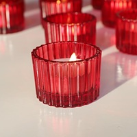 Porte-bougie en verre romantique imprimé en soie rouge de haute qualité, étanche, très vendu, écologique, pour Pâques, Noël, mariage