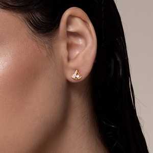 92.5 <b>Silver</b> <b>Stud</b> <b>Earrings</b> with Geometric Pattern Rhodium Plated Zircon Pearl for Wedding Party or Engagement 191347 Model - Product Image 3