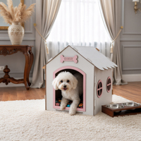 GOBYPET Maison pour chien pliable en bois noir, moderne et décorative, impression de nom personnalisée, pour chiens de petite race, utilisation en intérieur, toutes saisons, OEM