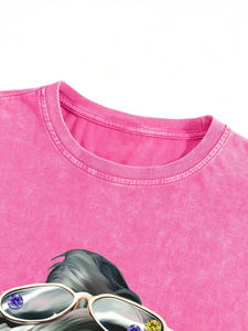 T-shirt vintage délavé à l'acide pour homme 100% coton doux imprimé numérique tendance au Pakistan 260 grammes poids du tissu - Product Image 4