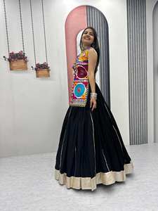 Style indien pakistanais femmes brodé Lehenga Choli Dupatta Blouse fête de mariage porter pleine conception de filet pour l'hiver été - Product Image 4