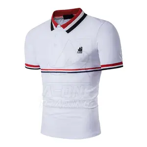 Vente en gros T-shirts Polo de golf OEM logo personnalisé T-shirts Polo de golf en coton à manches courtes pour hommes