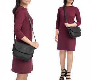 Sac à bandoulière en cuir noir pour femme, petit sac à main vintage, sac à bandoulière à rabat, sac à main décontracté à bandoulière unique, cadeau de voyage - Product Image 3