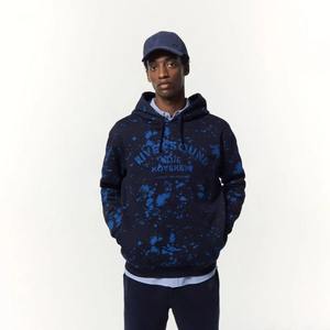 Sudadera extragrande con cremallera para hombre con capucha Efecto estampado de puntos Invierno Streetwear Estilo Sudadera con capucha al aire libre - Product Image 4