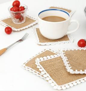 แผ่นรองจานปอกระเจาผ้าลินินลูกไม้แผ่นรองจานแบบมีฉนวนทรงกลมแผ่นรองจานสำหรับตกแต่งโต๊ะรับประทานอาหารพิมพ์โลโก้ตามสั่ง - Product Image 4