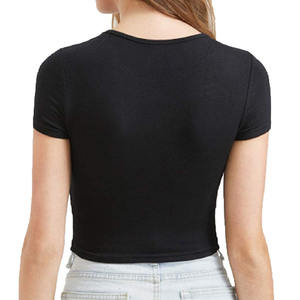 Faites votre propre Logo Femmes Respirant Tricoté Court Crop Tops 100% Coton Pas Cher Prix Meilleure Vente de Haute Qualité - Product Image 2