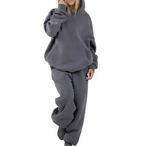 <b>Bulk</b> Unisex Fleece Sportswear Tracksuits Custom Logo High Quality Plain Heavyweight Oversized French <b>Terry</b> Cotton Blend Hoodie - Product Image 5