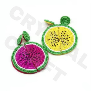 Top Fashionable Parties Special Fashion Dangle Earrings New Arrival <b>Cross</b>-Border Handmade Beads Sweet Sequins Trendy Creative - Product Image 3