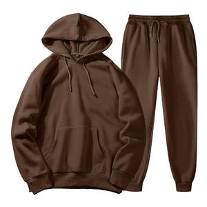 2023 hommes élégant pleine fermeture éclair à capuche vestes et pantalons de survêtement solide motif hiver survêtement ensemble grande taille Jogging survêtements - Product Image 4