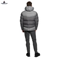 Manteaux en duvet imperméables surdimensionnés avec logo personnalisé pour hommes Veste bouffante légère noir-bleu Fermeture à glissière chaude en fourrure de mouton pour l'hiver