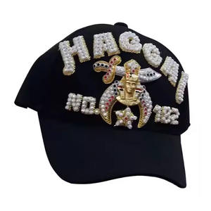 Chapeau Fez maçonnique fait main, style mode, avec broderie Shriners et bijoux, design artisanal en résine peinte à une et deux rangées, 2026 - Product Image 2