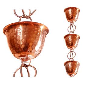 Chaîne de pluie en cuivre de conception de forme de seau pour la décoration de jardin Chaîne de pluie suspendue de jardin de conception faite à la main de haute qualité en vente - Product Image 4