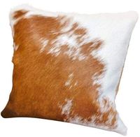 Taies d'oreiller en cuir de vache marron et blanc, housses de coussins décoratifs 16x16 | Housses de coussin de vache de décoration intérieure | Ensemble de canapé
