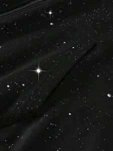 Sudadera con Capucha y Cremallera Negra con Logotipo Personalizado, Sudadera Unisex de Forro Polar con Cristales, Chaqueta Urbana con Capucha Brillante para Hombre - Product Image 5