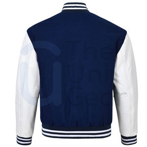 Veste d'université de baseball pour hommes et femmes veste Letterman bleue décontractée à la mode pour l'hiver nouveau design haut de moto - Product Image 6