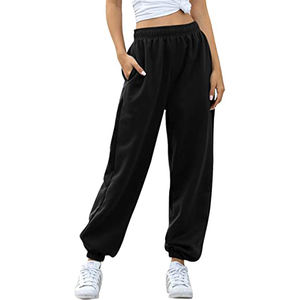 2022 invierno Hip Hop Street Wear Jogger pantalón de encaje de cintura alta pantalones de chándal elásticos cómodos sueltos bolsillos planos precio al por mayor - Product Image 1