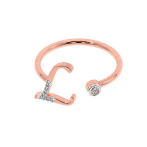 Personalizable 14K/18K Oro inicial anillo L letra nombre diamante anillo personalizado delicado Oro inicial regalo para mujeres - Product Image 6