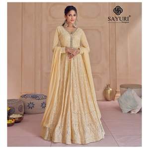 El último vestido de trabajo de hilo bordado de Georgette de imitación de diseñador por Fab Zone - Product Image 4