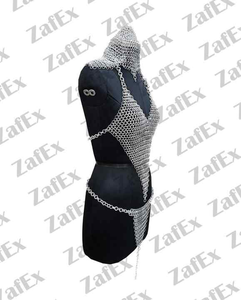 ชุดบิกินี่ยุคกลางของผู้หญิงโซ่กระดุมอลูมิเนียมด้านบนกางเกง coif โลหะขัดเงาเกราะสำหรับงานแสดงสินค้า - Product Image 3