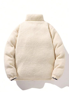 Veste matelassée décontractée réversible en toile pour homme, fermeture éclair sur le devant, doublure thermique, coupe-vent, respirante, col montant chauffant - Product Image 2