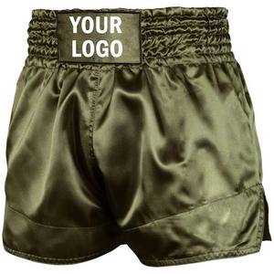 Short de grande taille Short de boxe de gymnastique MMA pour hommes et femmes Prix de gros Polyester Spandex de couleur unie Logo personnalisé - Product Image 6