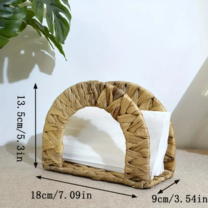 Promotions! TienPhong Vente en gros 2024 Porte-serviettes en jacinthe d'eau tissé à la main, Distributeur de mouchoirs rectangulaire naturel pour tables - Product Image 6