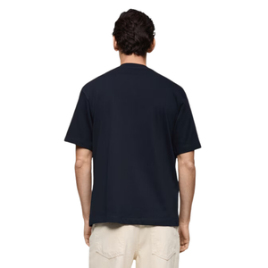 เสื้อยืดแขนวิ่งสองชั้นคอกลมผ้ายืดหยุ่นสำหรับผู้ชายปักลายโลโก้ได้ตามต้องการ - Product Image 5