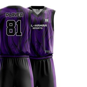 Uniformes de baloncesto sin mangas transpirables sublimados personalizados, 100% poliéster, de secado rápido, uniformes de baloncesto de talla grande - Product Image 2