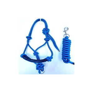 Cuerda trenzada azul con cuello Halter y plomo, conjunto de poni Cob, cuerda completa con cuello Halter de fabricante indio - Product Image 1