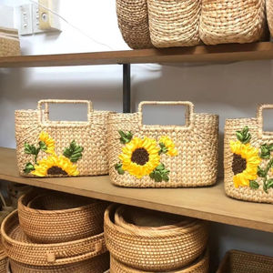 Nueva llegada bolso de jacinto de agua hecho a mano Vintage diseño de cierre abierto único dos correas declaración audaz duradera ecológica - Product Image 1