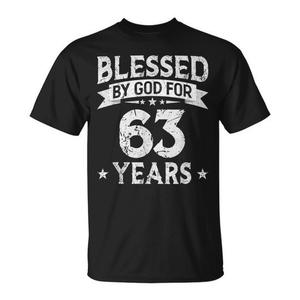 T-shirt da uomo God Bless per il 63° compleanno. Celebra con stile con questa maglietta promozionale per 63 anni. - Product Image 1