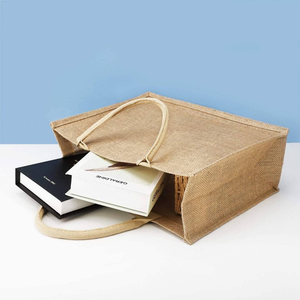 Sac fourre-tout en jute écologique de haute qualité personnalisable à rayures logo impression broderie bricolage artisanat - Product Image 5