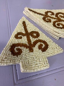 Handmade Beaded <b>Coasters</b>-Classic <b>Drink</b> <b>Coasters</b> with Polyester Backing (4x4 Inch) for Church and Religious Gifts - Product Image 6